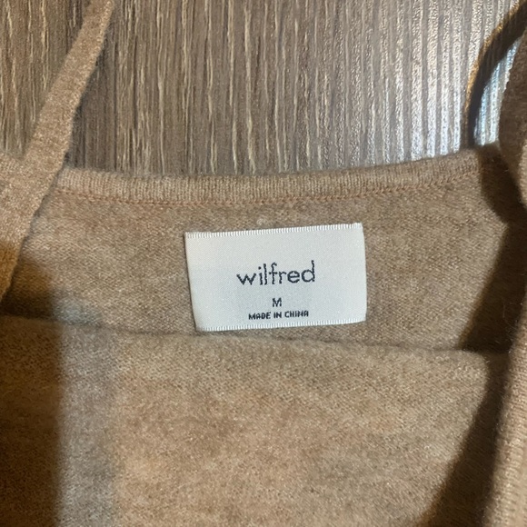 Wilfred Aritzia Beige Sweater Crop Tank Top Size Medium - Picture 3 of 4